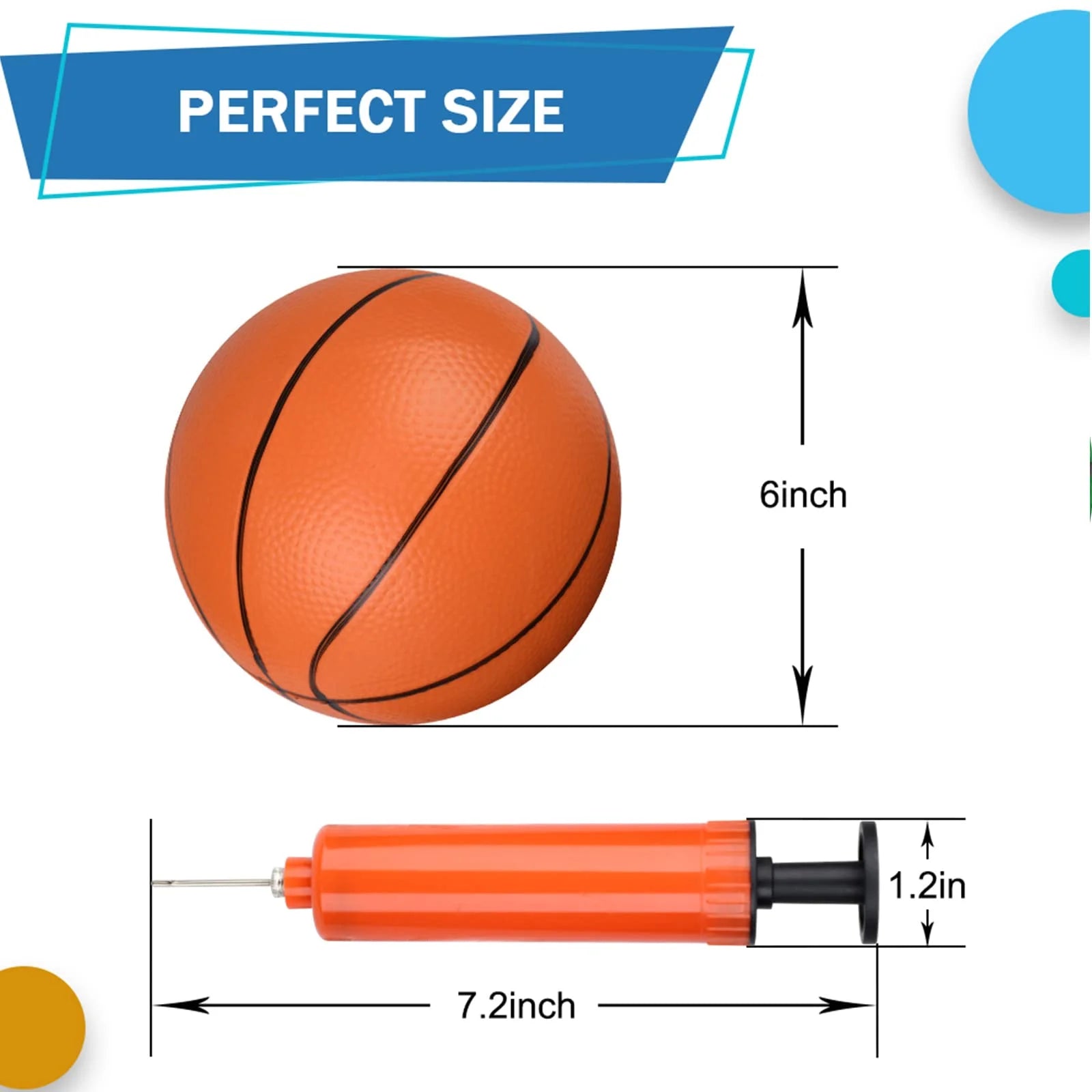 6" Mini Basketball Toy for over the Door Basketball Hoop, Small Toddler Basketball for Kids 5 PCS, Little Indoor Basketball ( Basketball)