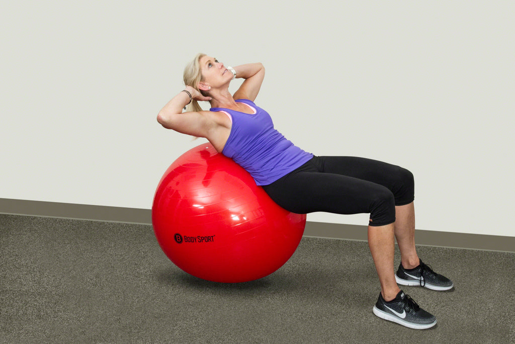 Red Fitness Ball (75 Cm), Pump & Exercise Guide Included